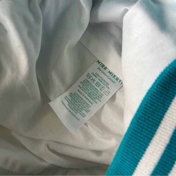 KAWS x MIRA MIKATI sz 40 S White Blue Bomber Jacket Snap Buttons $1895 - Picture 8 of 16